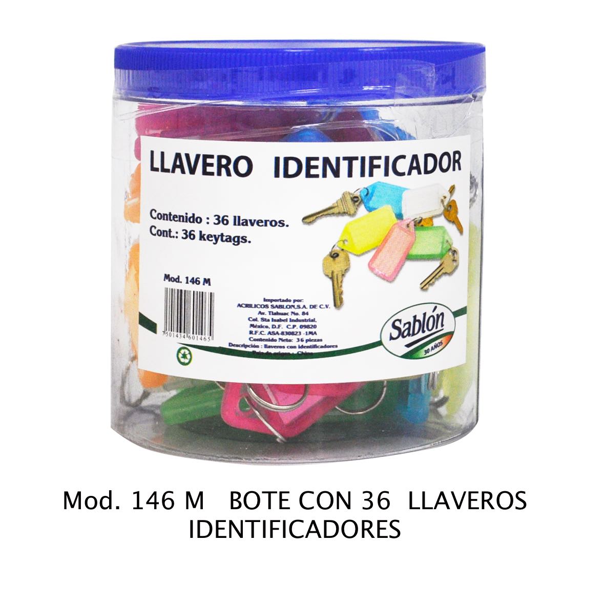 Llavero identificador sablon mod 146m c/36 llaveros